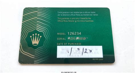 rolex warranty card meaning